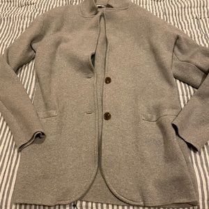 J crew sweater blazer two button size small grey